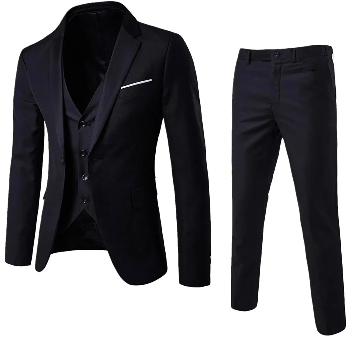 Men Blazers 3Pieces Sets Wedding Formal Elegant Business Luxury Full Vest Pants Coats Classic Jackets Suit Coat Blazers Trousers