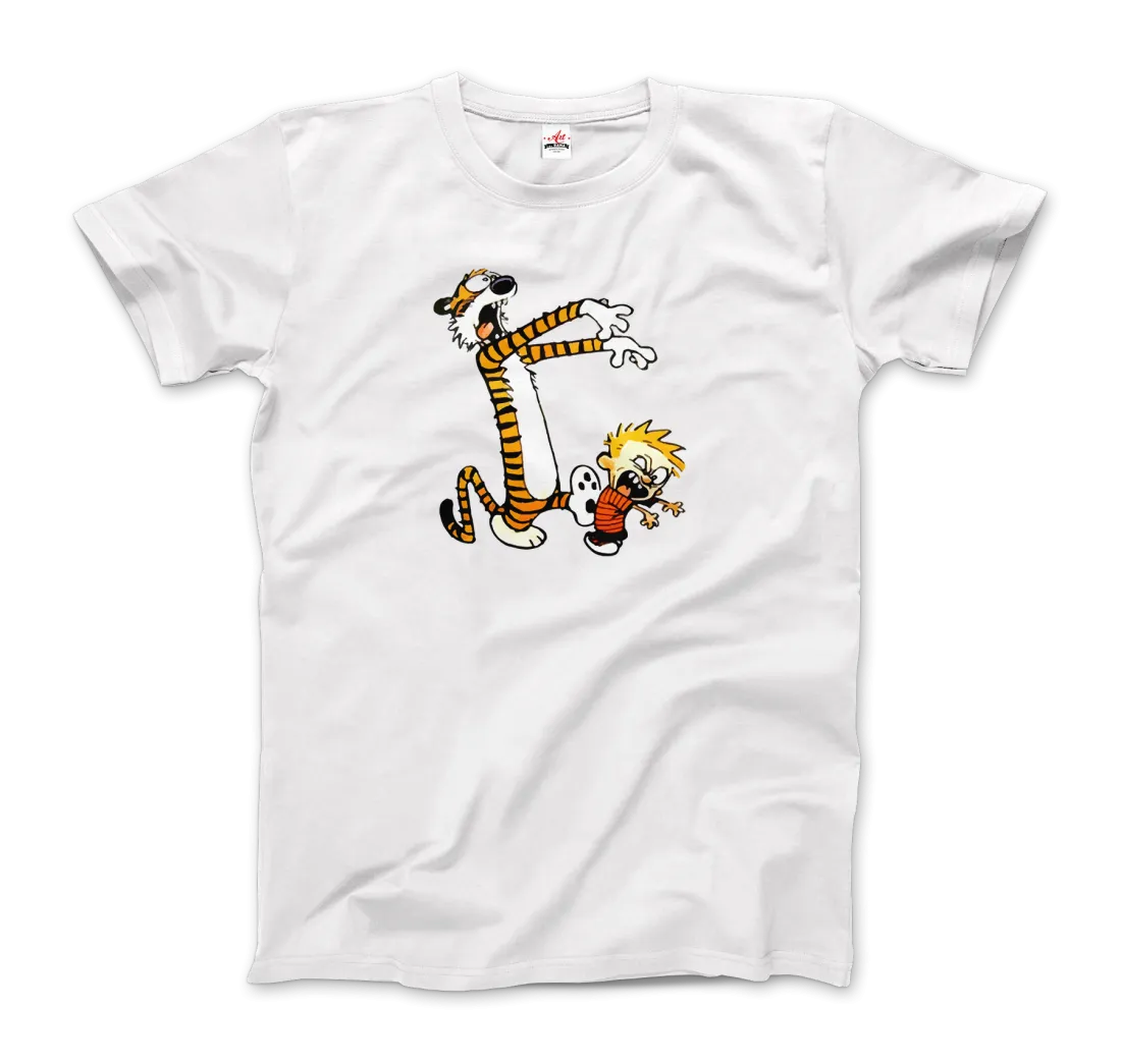 Men's & Women's Calvin and Hobbes Playing Zombies T-Shirt- 2 Colors