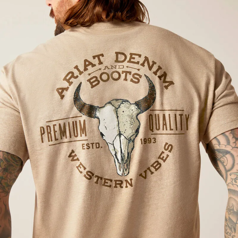 Men's Ariat Bison Skull T-Shirt | 10047613