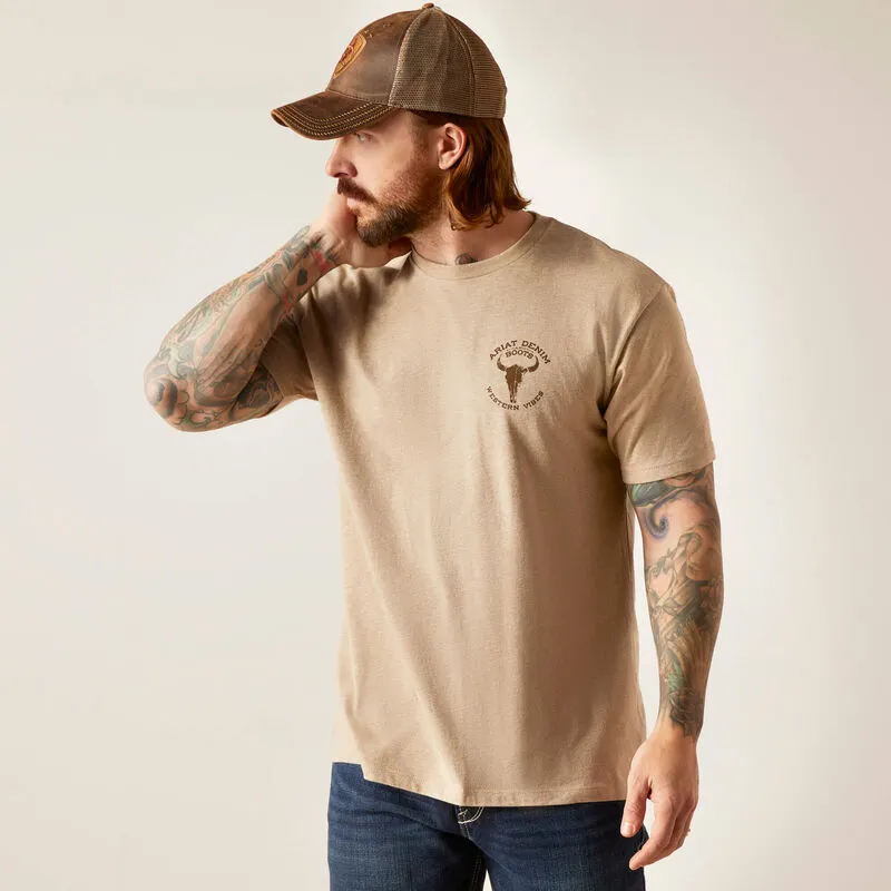 Men's Ariat Bison Skull T-Shirt | 10047613