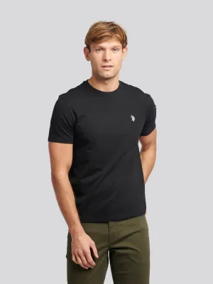 Mens Double Horsemen T-Shirt in Black Bright White DHM
