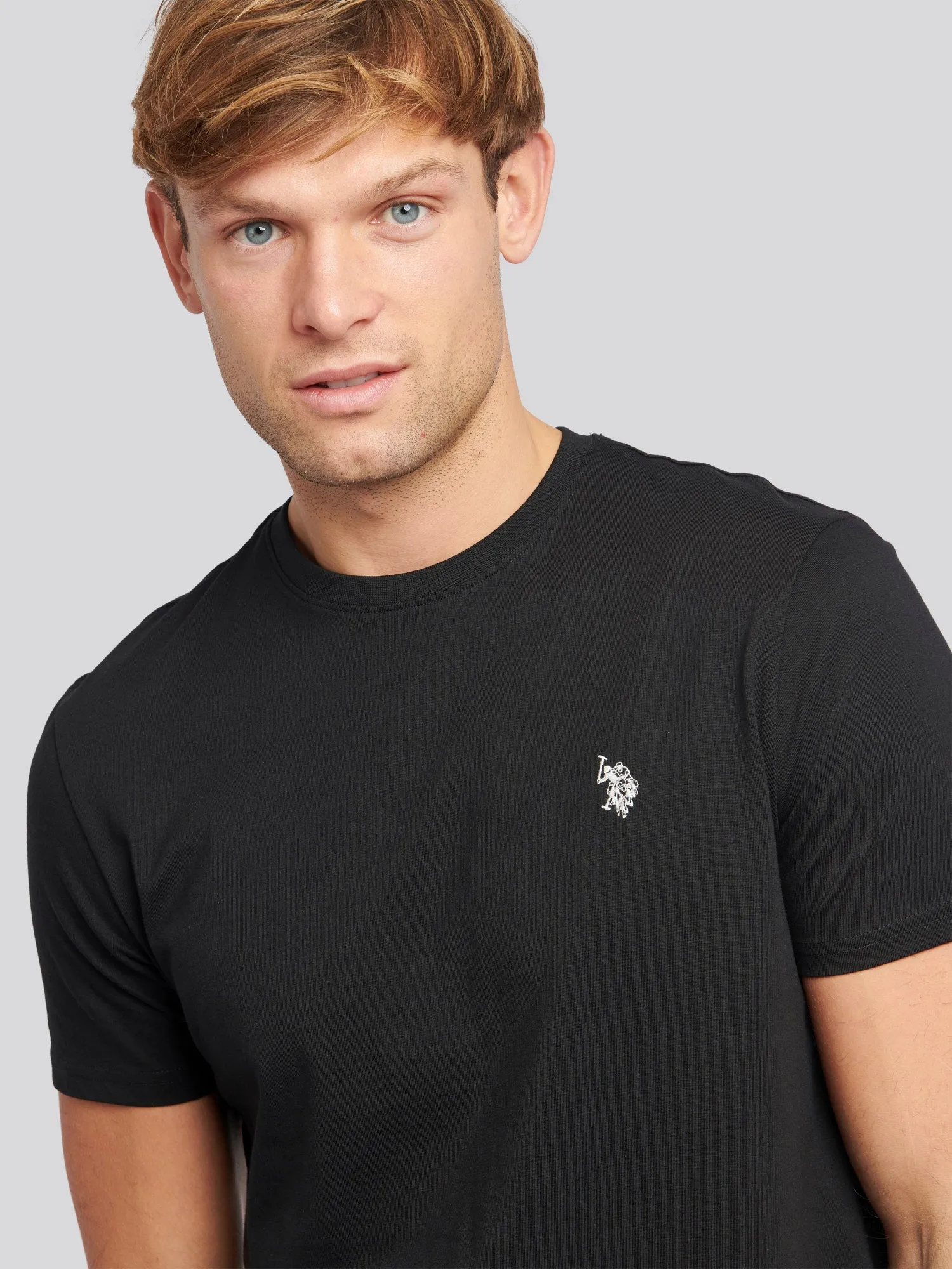 Mens Double Horsemen T-Shirt in Black Bright White DHM