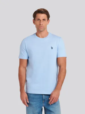 Mens Double Horsemen T-Shirt in Chambray Blue
