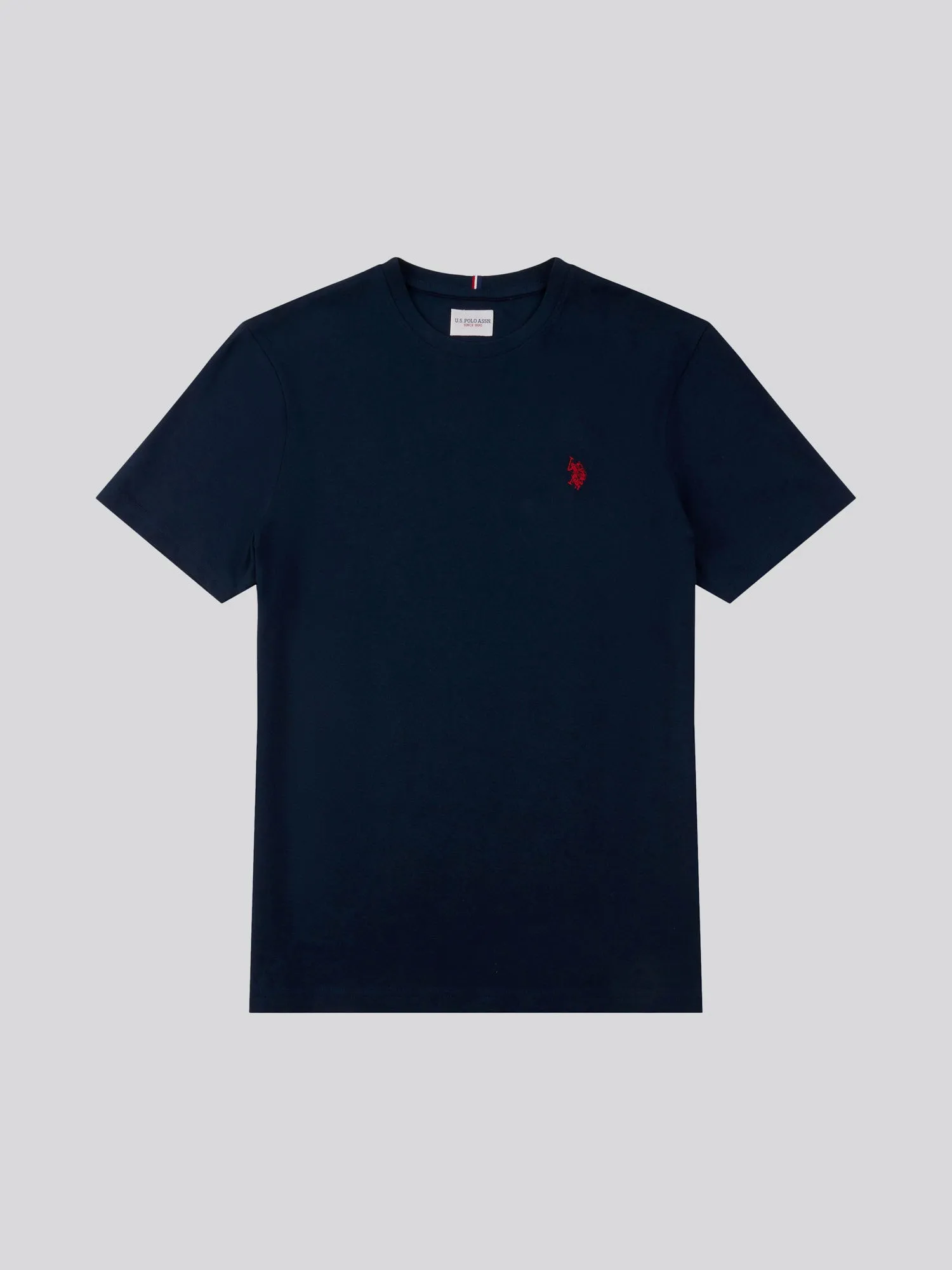 Mens Double Horsemen T-Shirt in Dark Sapphire Navy / Haute Red DHM
