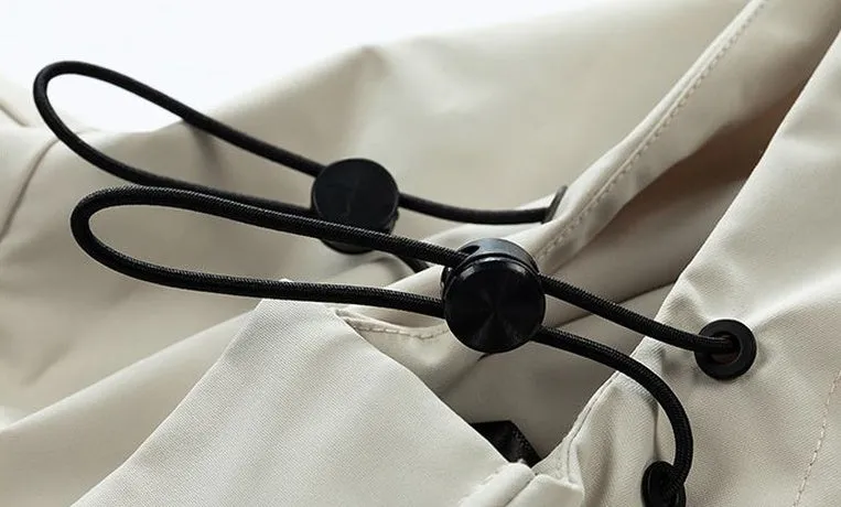 Men's Relaxed-Fit Solid Rain Coat with Elastic Band Cuff