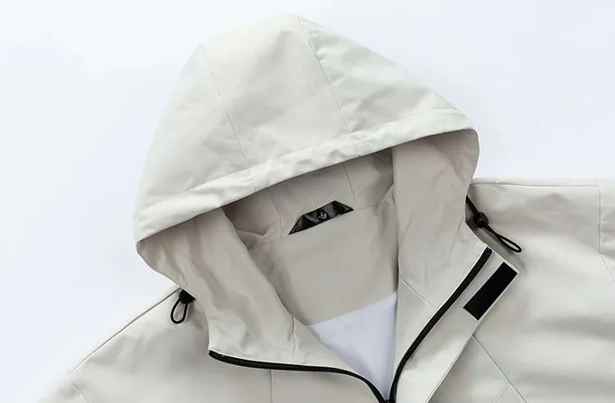 Men's Relaxed-Fit Solid Rain Coat with Elastic Band Cuff