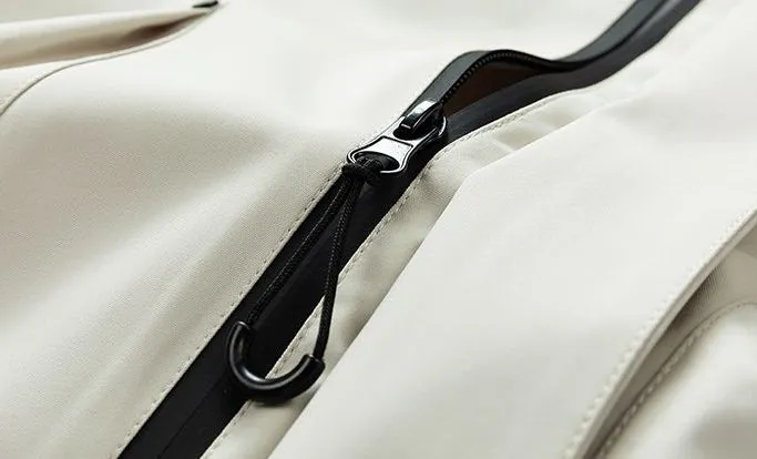 Men's Relaxed-Fit Solid Rain Coat with Elastic Band Cuff