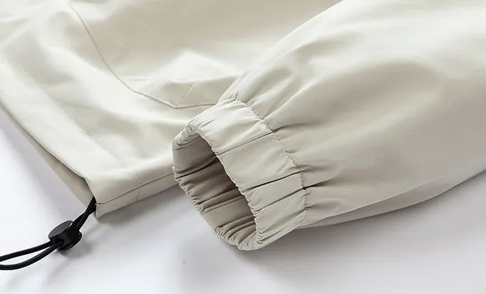 Men's Relaxed-Fit Solid Rain Coat with Elastic Band Cuff