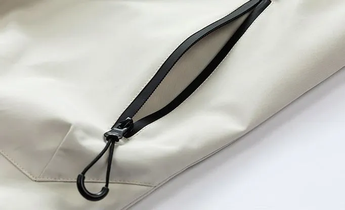 Men's Relaxed-Fit Solid Rain Coat with Elastic Band Cuff