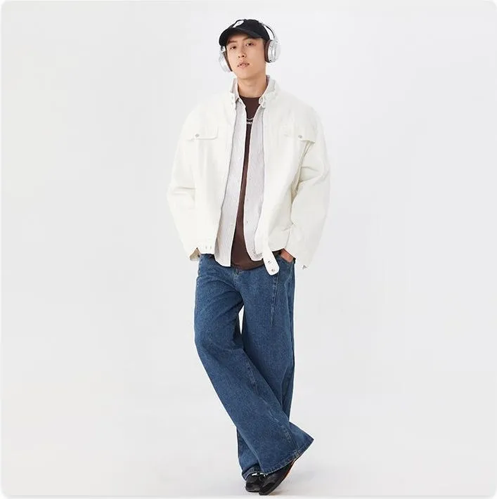 Men's Solid Casual Trucker Jacket for Effortless Style