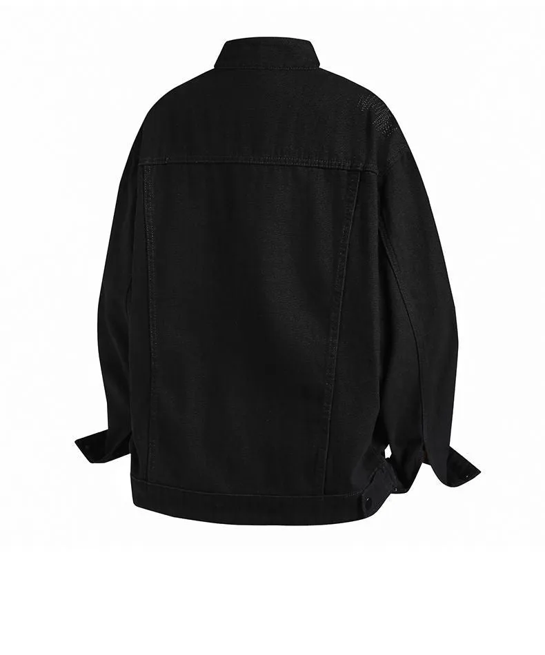 Men's Solid Casual Trucker Jacket for Effortless Style