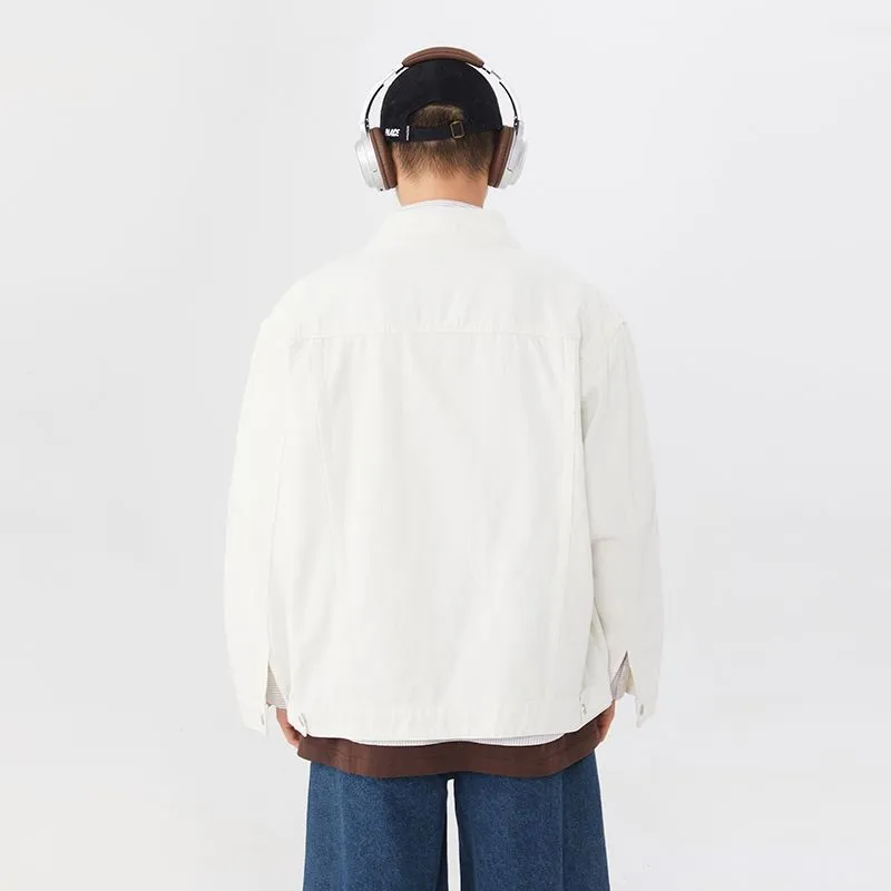 Men's Solid Casual Trucker Jacket for Effortless Style