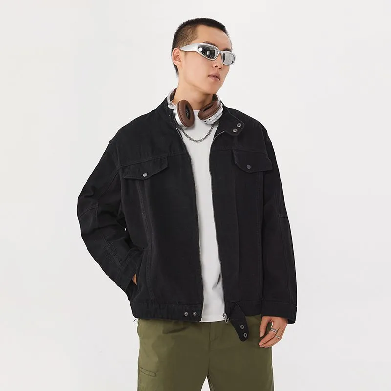 Men's Solid Casual Trucker Jacket for Effortless Style