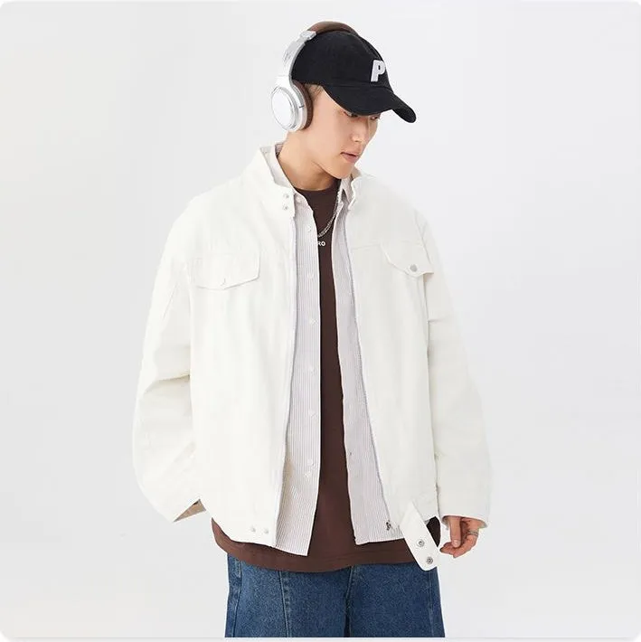 Men's Solid Casual Trucker Jacket for Effortless Style