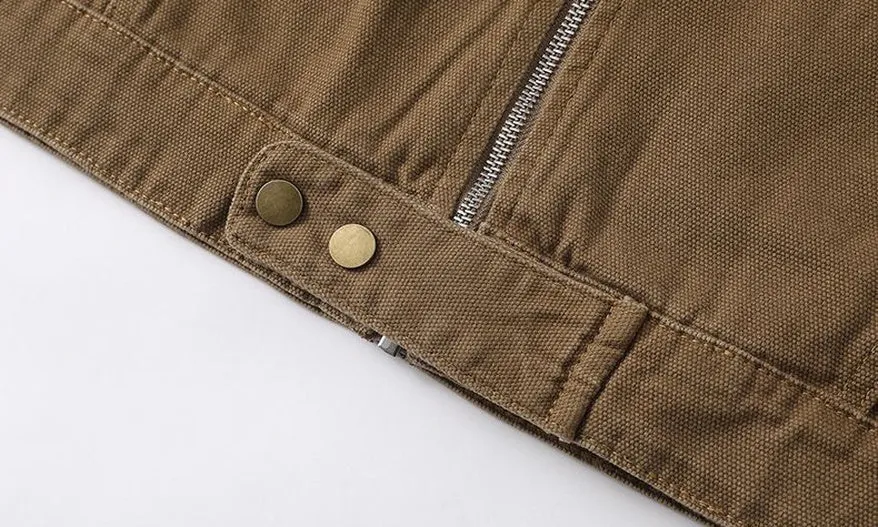 Men's Solid Casual Trucker Jacket for Effortless Style