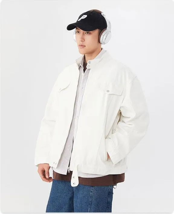 Men's Solid Casual Trucker Jacket for Effortless Style