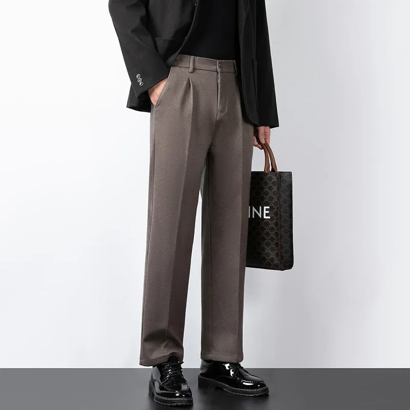 Men’s Tailored Trousers – Wool Blend – Slim Fit – Full Length Formal Style