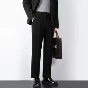 Men’s Tailored Trousers – Wool Blend – Slim Fit – Full Length Formal Style