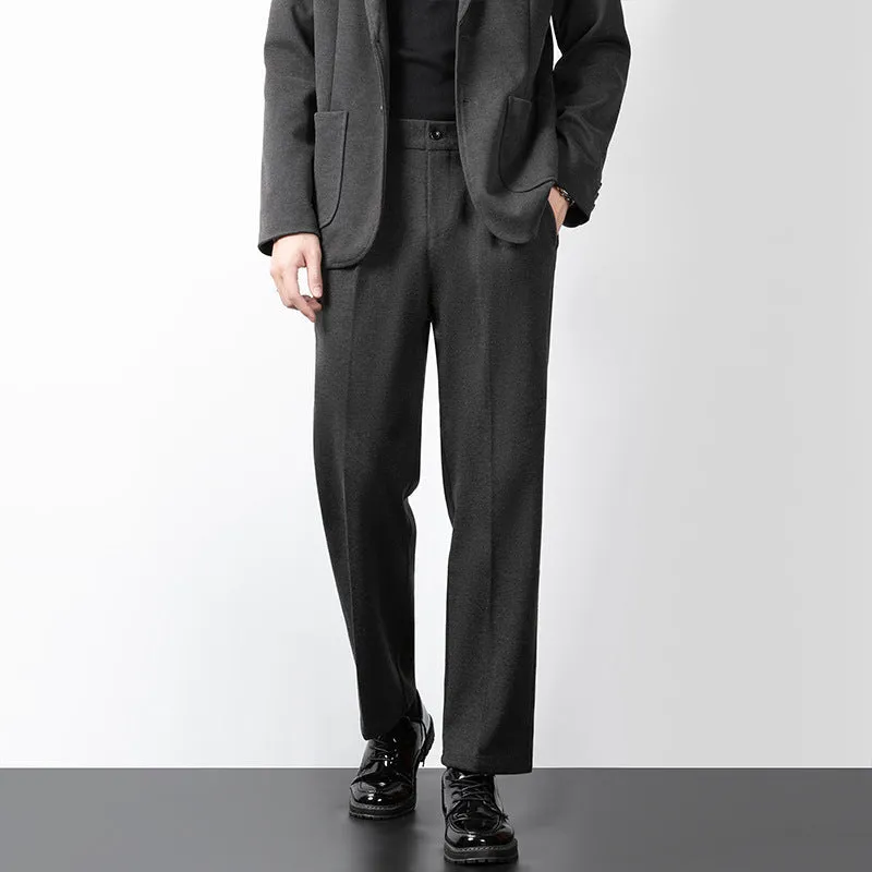 Men’s Tailored Trousers – Wool Blend – Slim Fit – Full Length Formal Style