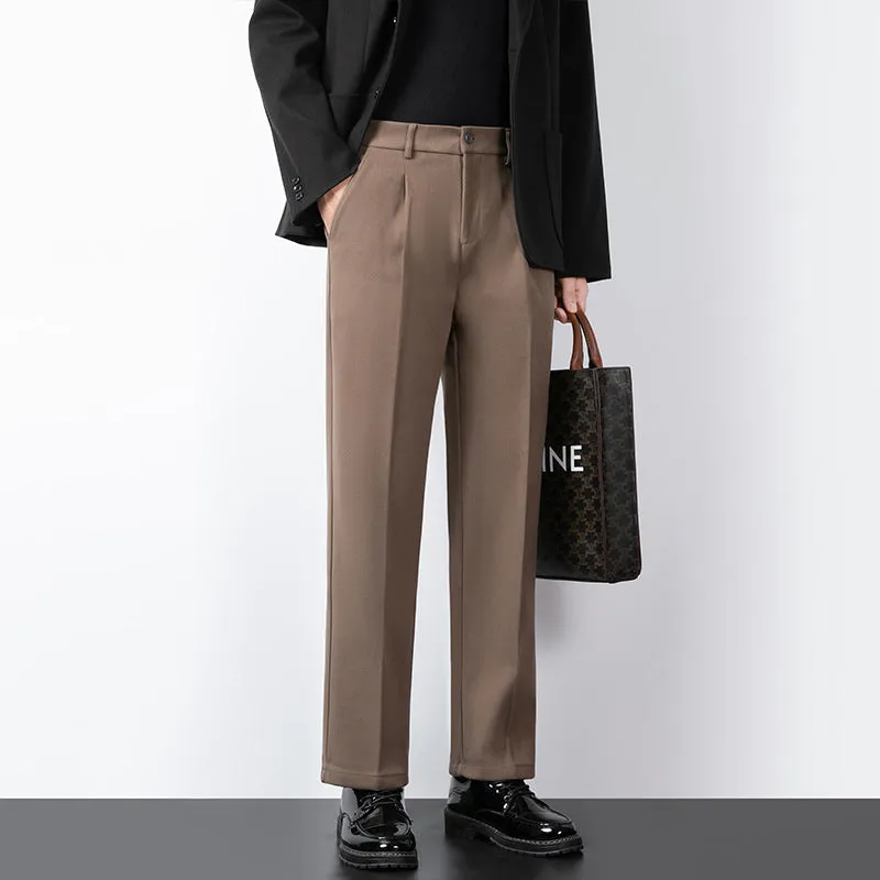 Men’s Tailored Trousers – Wool Blend – Slim Fit – Full Length Formal Style