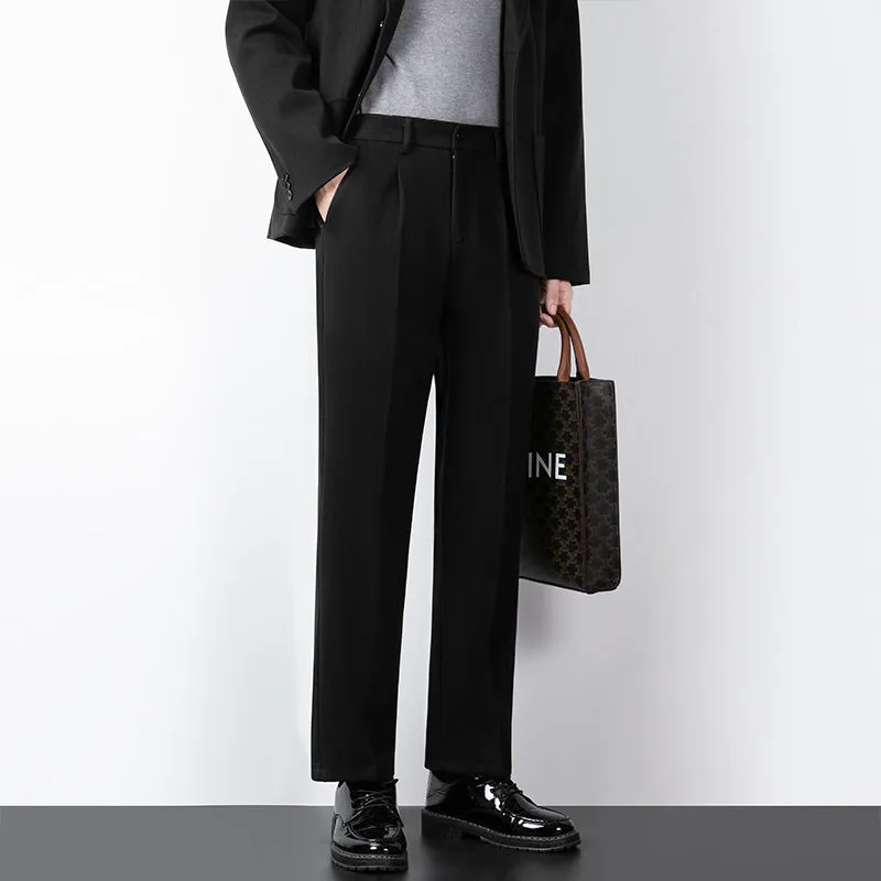 Men’s Tailored Trousers – Wool Blend – Slim Fit – Full Length Formal Style