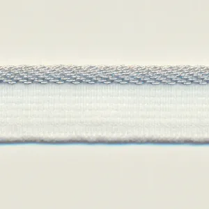 Metallic Stretch Piping #1 White & Silver
