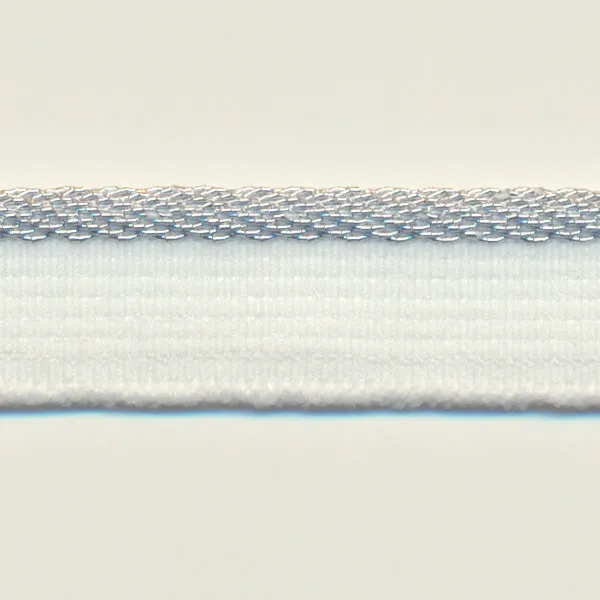Metallic Stretch Piping #1 White & Silver
