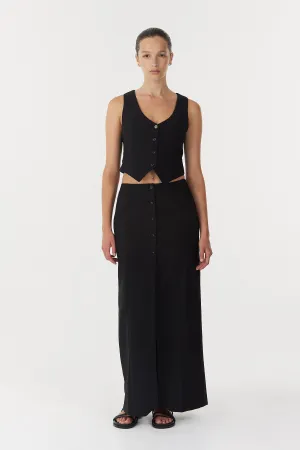 METROPOLIS TAILORED MAXI SKIRT | BLACK