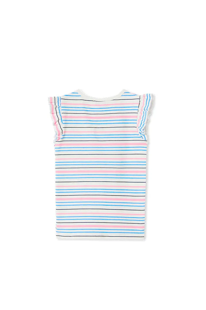 Milky | Stripe Rib T-Shirt | Sizes 8-12