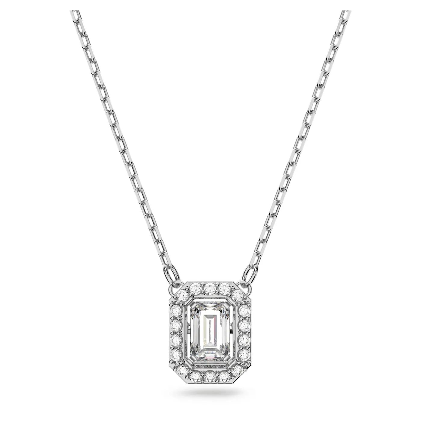 Millenia necklace Octagon cut, White, Rhodium plated