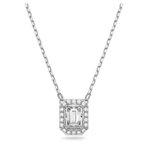 Millenia necklace Octagon cut, White, Rhodium plated