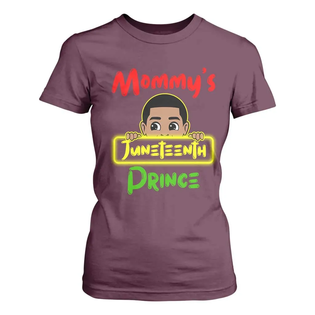 Mommy's Juneteenth Prince T Shirt For Women Black Boy TS01