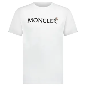MONCLER TEXT LOGO T-SHIRT WHITE