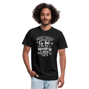 Most Likely to be on the Naughty List Unisex Jersey T-Shirt by Bella   Canvas (CK-0001)