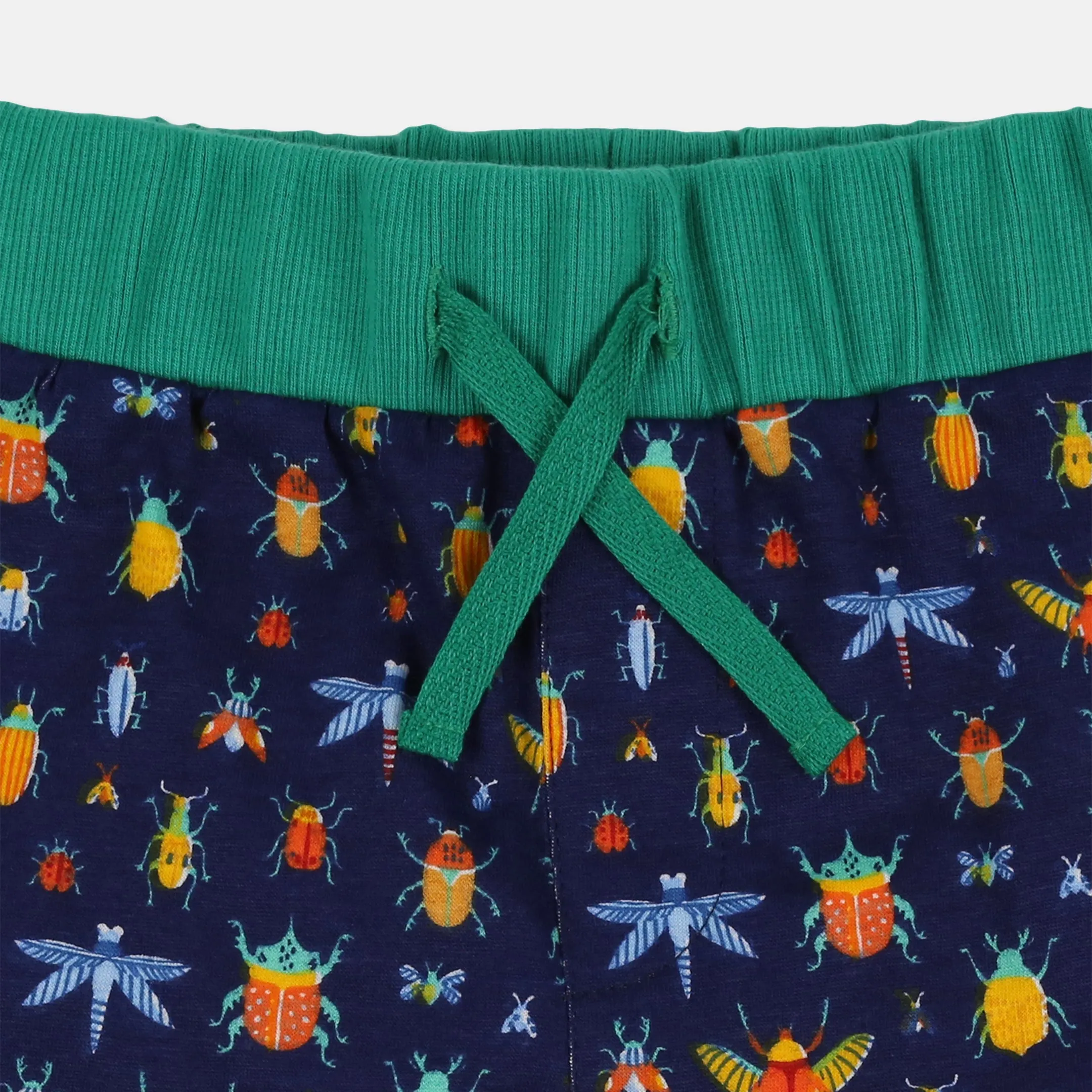 Multicoloured Bugs And Stripe Print Short - 2 Pack