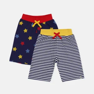 Multicoloured Star And Stripe Print Short - 2 Pack