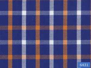 Navy Blue Orange White Check Shirt