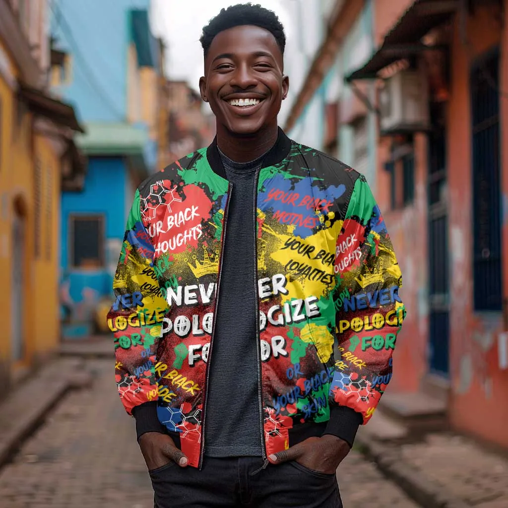 Never Apologize For Being Black Bomber Jacket DT02
