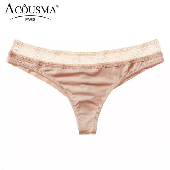 New ACOUSMA Paris Women Satin Sexy Back Thongs Panty Underwear Seamless 🇫🇷