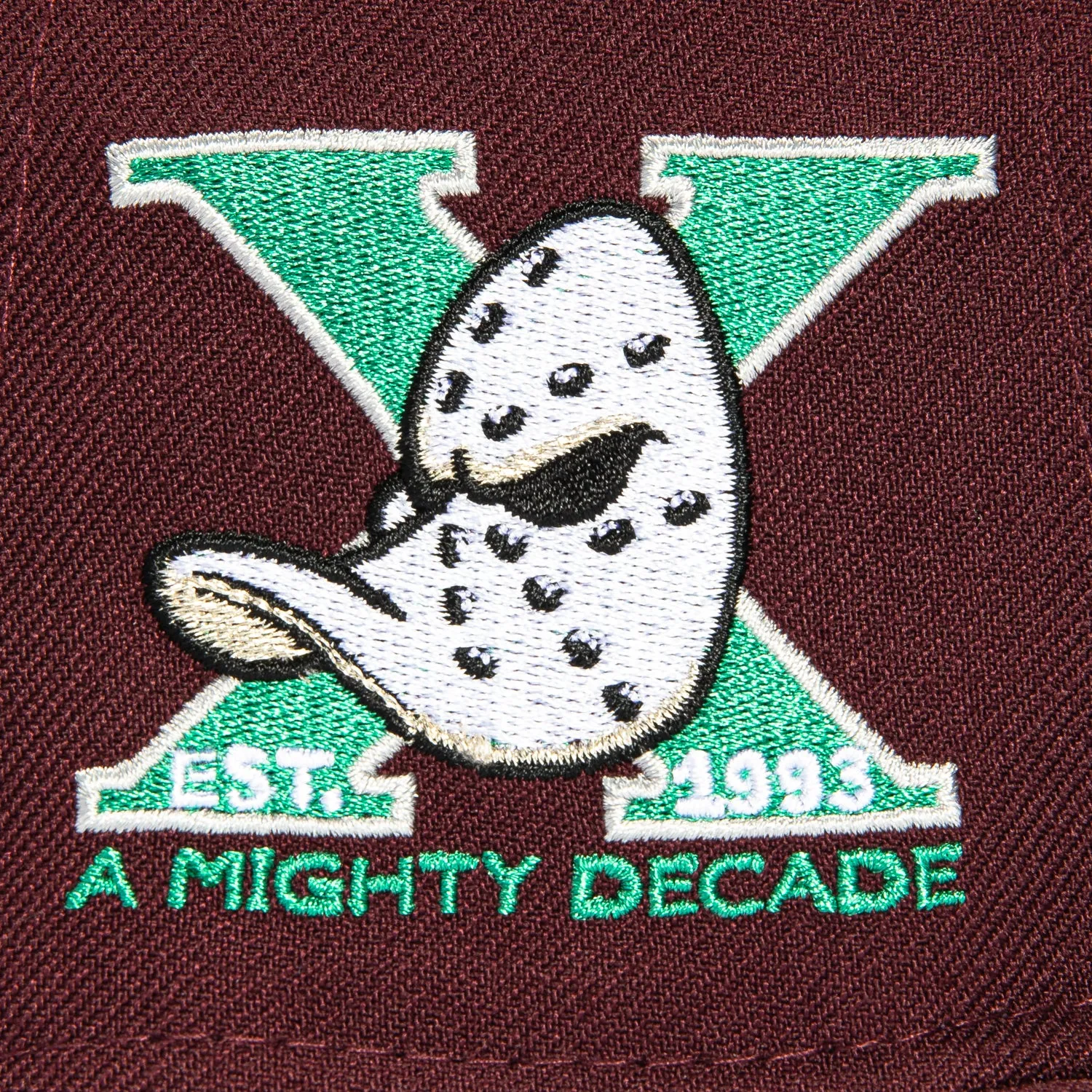 New Era 59Fifty Anaheim Ducks 10th Anniversary Inaugural Patch Hat - Maroon
