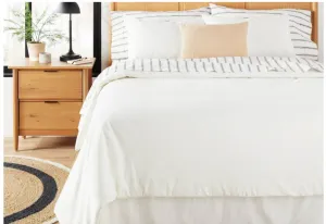 New Great Quality Linen Blend Comforter Set by Hearth & Hand™ with Magnolia in Off White, Sz Full/Queen! Joanna Gaines Exclusive Collection! Retails $175 