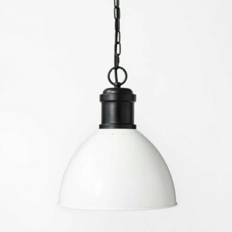 New in box! Threshold Pendant Lamp, White With Black Finish, 14.5" Tall!