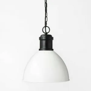 New in box! Threshold Pendant Lamp, White With Black Finish, 14.5" Tall!
