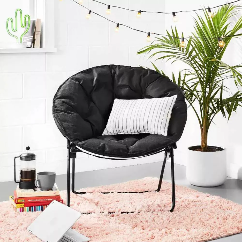 New super cool Foldable Dish Chair by Room Essentials for all ages! Black!