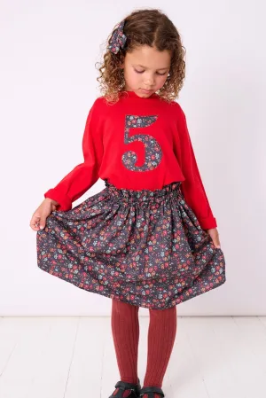 Number Red T-Shirt in Capel Floret Liberty Print