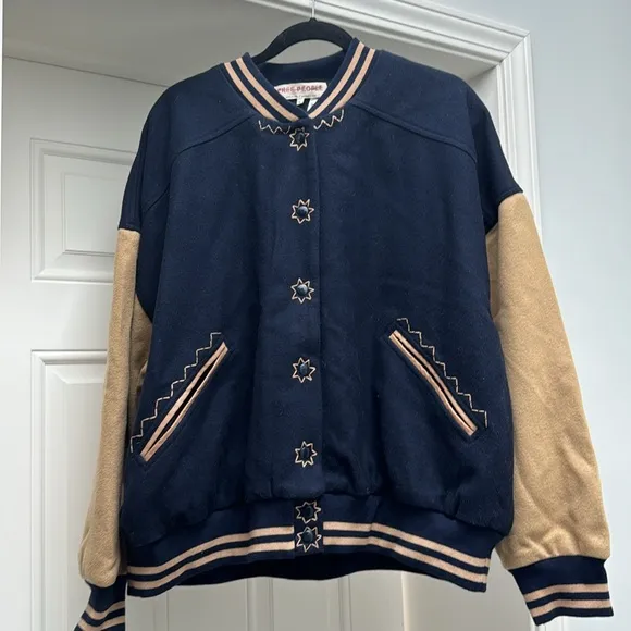 NWT Free People Home Run Varsity Bomber Jacket Large