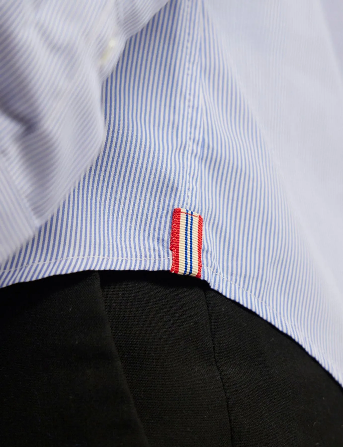 Olivier men's blue shirt with white stripes