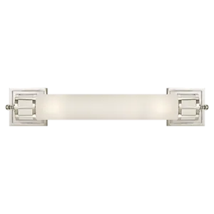 Openwork Long Sconce in Polished Nickel with Frosted Glass