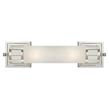 Openwork Medium Sconce in Polished Nickel with Frosted Glass