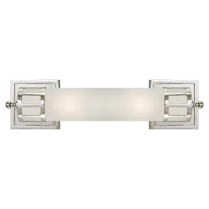 Openwork Medium Sconce in Polished Nickel with Frosted Glass
